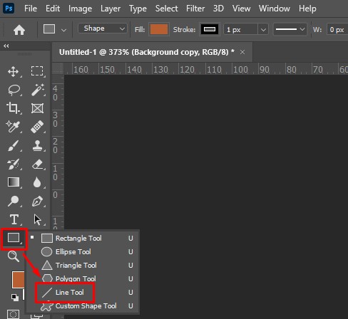 select the Line Tool select-the-Line-Tool
